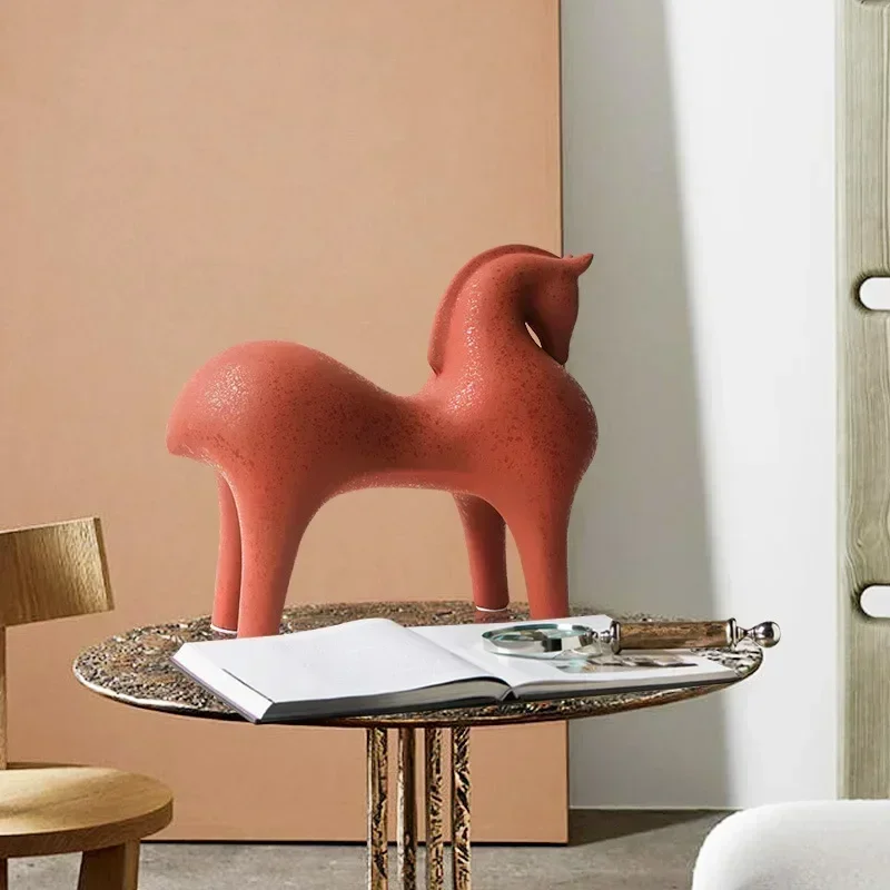 

Simple Ceramic Abstract Horse Ornaments Nordic Luxury Creative Home Model Room Office Living Room Porch Jewelry