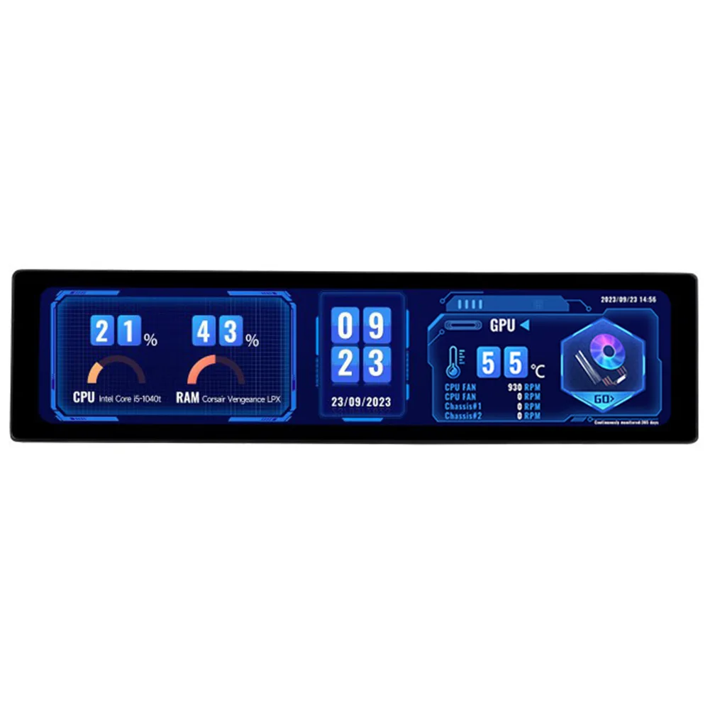 PC 케이스용 IPS USB 보조 화면, 컴퓨터 모니터링, CPU GPU RAM 디스플레이, 320*1480 서브 디스플레이 화면, 11.9 인치