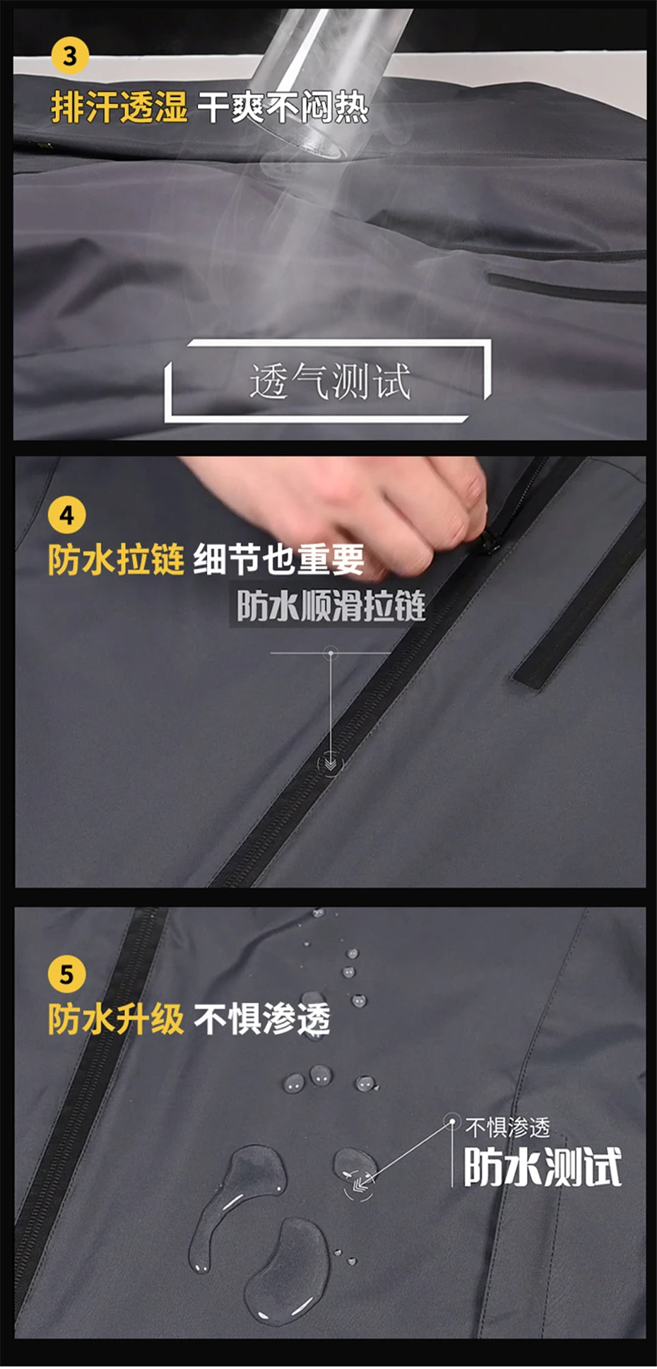 Description Picture 5 of itemMens Windbreaker Jacket Plus Size 6XL Waterproof Coat Spring Autumn Fleece Jackets Coats Male Outdoor Outerwear Solid Color