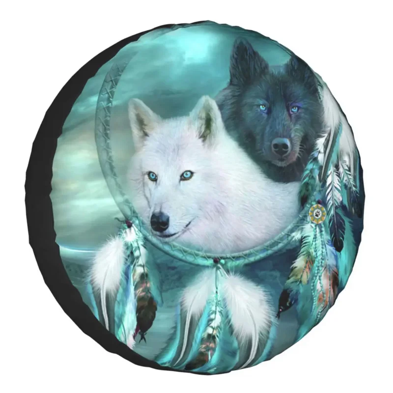 

Dream Catcher Spare Tire Cover Universal Fit for Mitsubishi Pajero White Black Gray Wolf SUV RV Camper Car Wheel Protectors