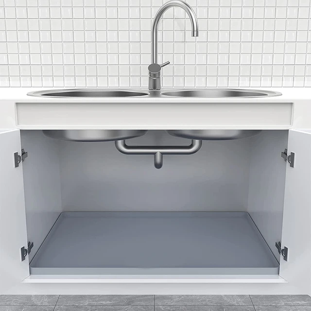 Under Sink Mat, 34 X 22 Sink Mats for Bottom of Kitchen Sink, Silicone Under  Sink Pan ,Thick Under Sink Tray Design - AliExpress
