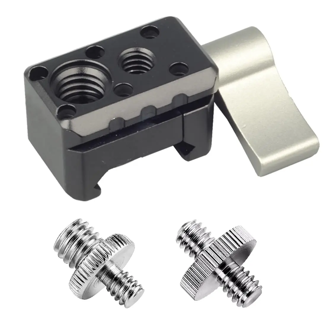 Description Picture 3 of itemNATO Clamp Adapter Monitor Mount Quick Release NATO Rail Clamp with 1/4 and 3/8 Thread Holes for Camera Cage Handle Monitor