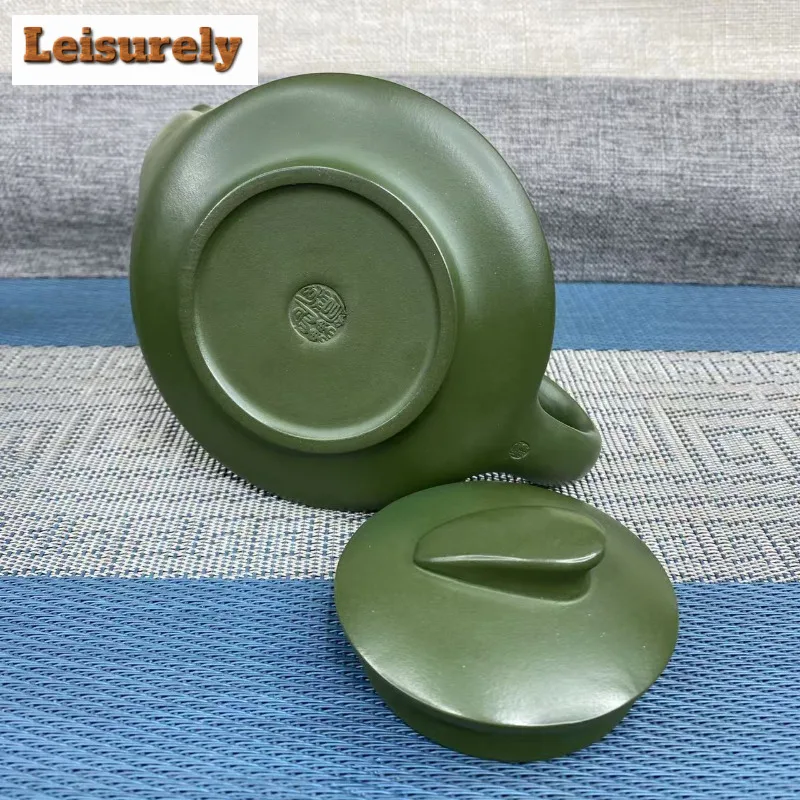 280ml Antique Yixing Purple Clay Teapots Handmade Smooth Sailing Pot Raw Ore Dark Green Mud Tea Soaking Kettle Zisha Teaset Gift