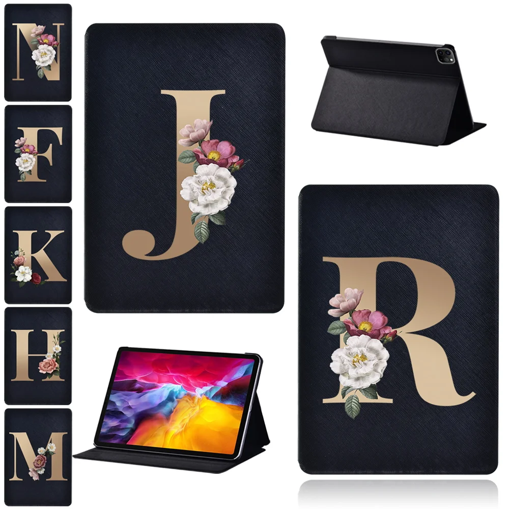 Per Apple Ipad Pro 9.7 /Ipad Pro 10.5 /Ipad Pro 11 (2018)/Ipad Pro 11 (2020) Custodia Per Tablet Serie Gold Letter Print Pattern
