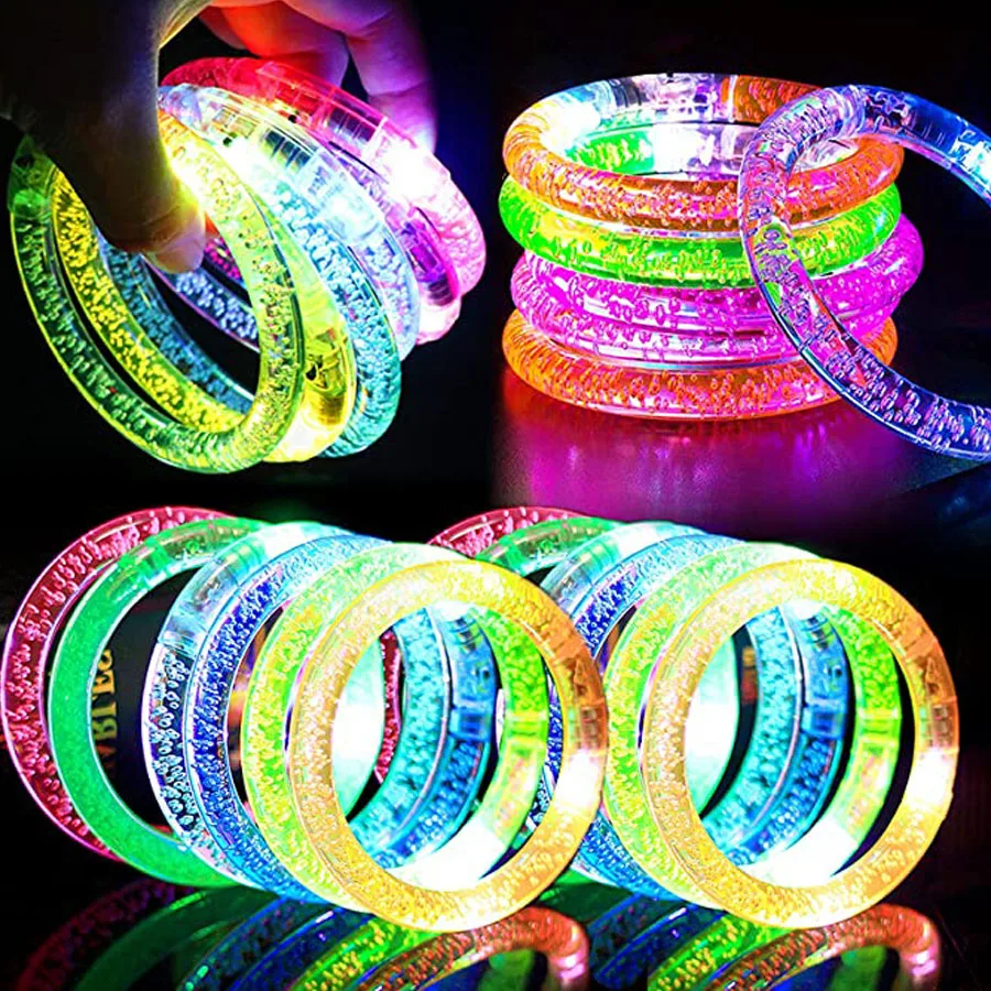 LED Bracelet Flashing Bangle Light-Up Wristband Glow Blink Party For Kids  Adult