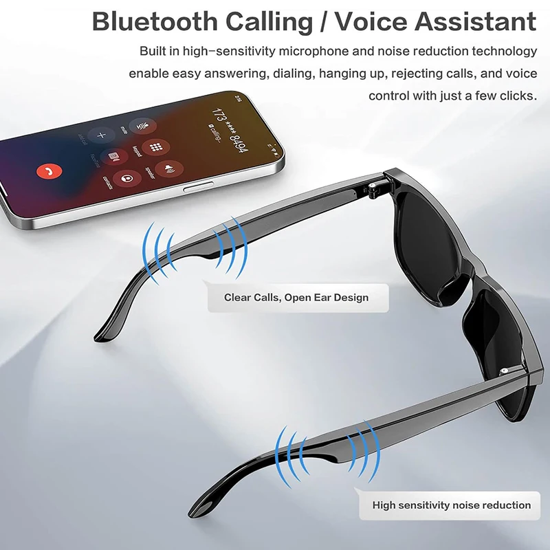 2025 New AI Translation with 8MP Camera Smart Glasses Video Recording Bluetooth Call Headphones UV Protective Lenses Sunglasses