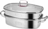 Stainless Steel Fish Steamer - Multi-Use Square Steaming Cookware with Rack, Ceramic Plate, Chuck, Oven Mitts - Sto 1