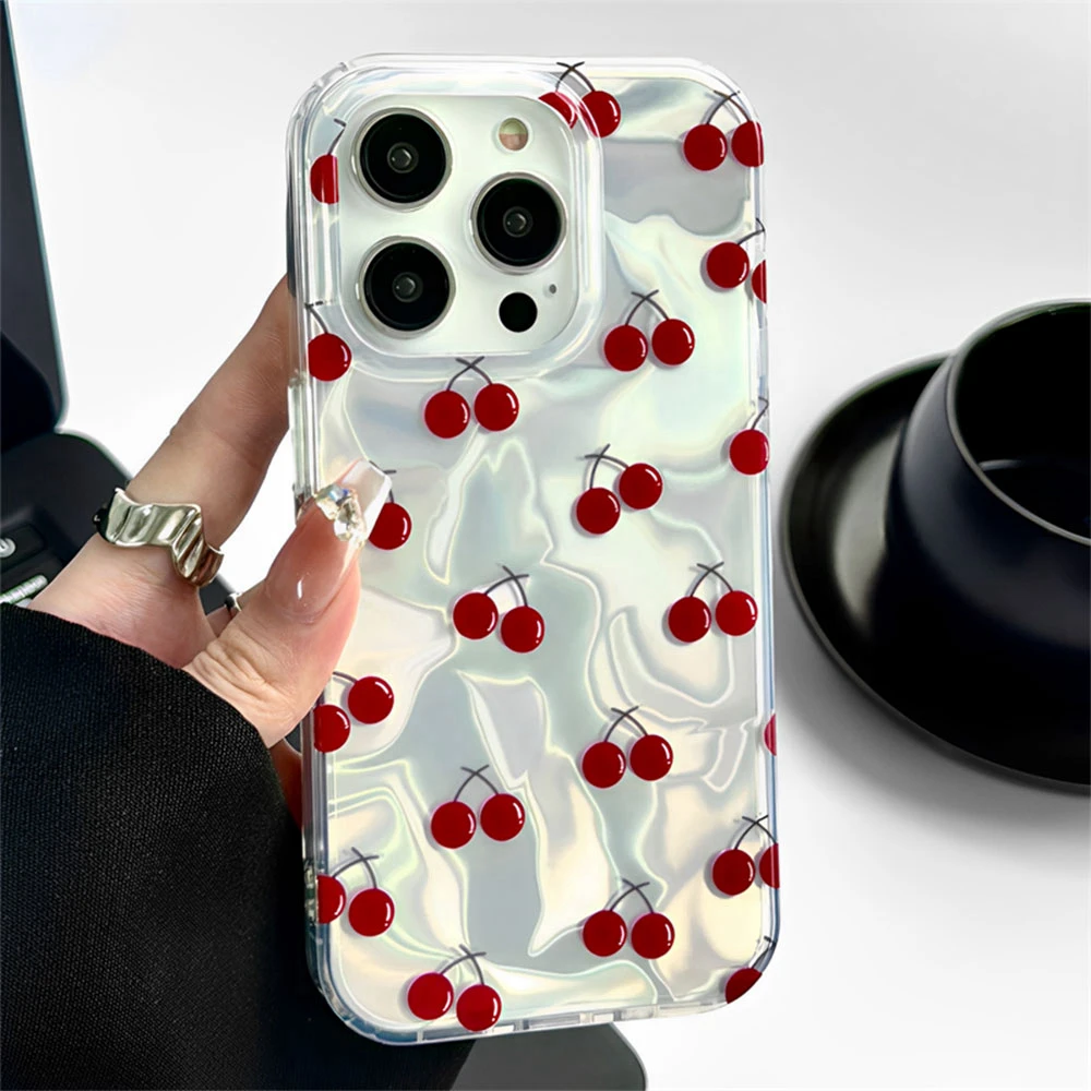 Red Cherry Summer Fruit Silicone Phone Case