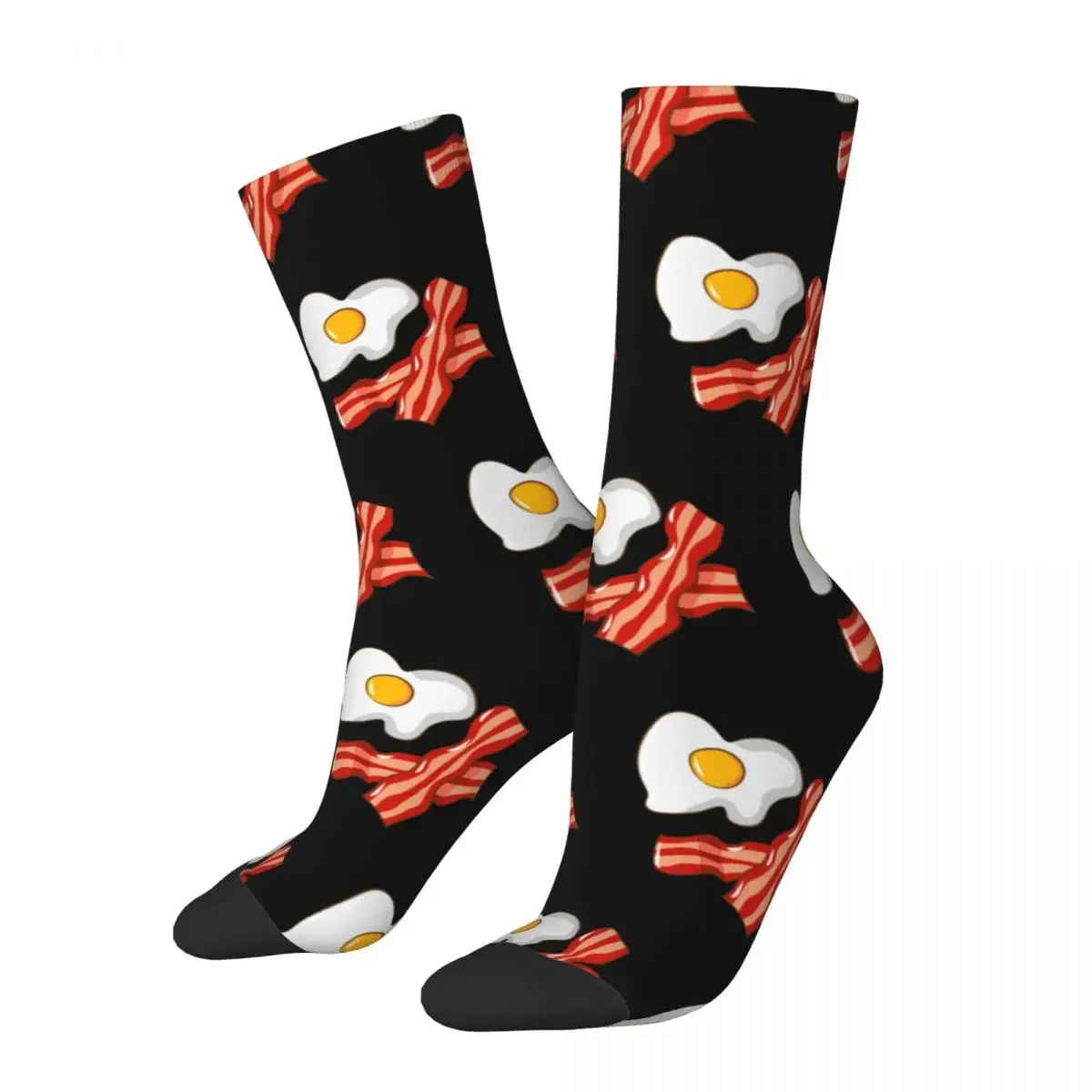 

Fashion Men's Socks Harajuku Fried Eggs Bacon Breakfast Lovers Foodie Junk Food Sock Women's Socks Spring Summer Autumn Winter