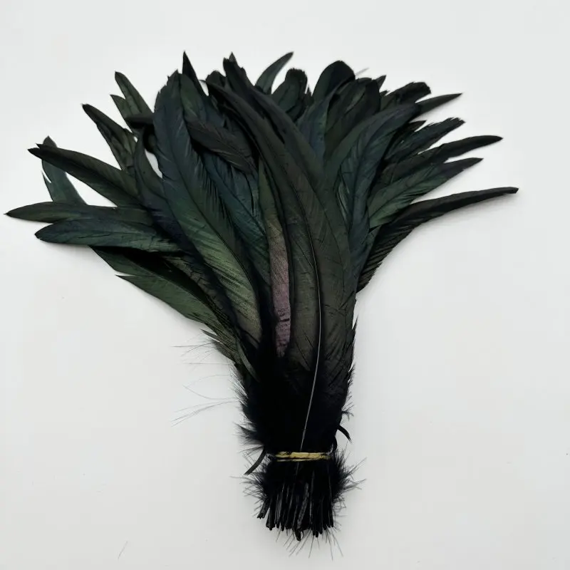 Rooster Feathers Natural Feathers Craft Feathers 50pcs 25-45CM 10-18inch Rooster Tail Feather Plumes Brown Red DIY Dyed Natural Cock Clothing Accessories Jewelry Performance