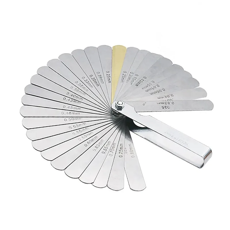 Feeler Gauge 32 Blades Feeler Gauge Metric Gap Filler Gauge 0.04-0.88mm Stainless Steel High Precision Thickness Measurement Tool