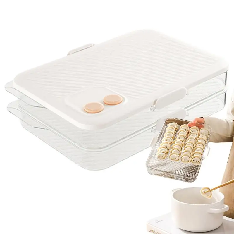 

Коробка для хранения пельменей Wonton, контейнер с таймером для даты, прочный органайзер для хранения продуктов с таймером для даты для кухни и морозильных камер