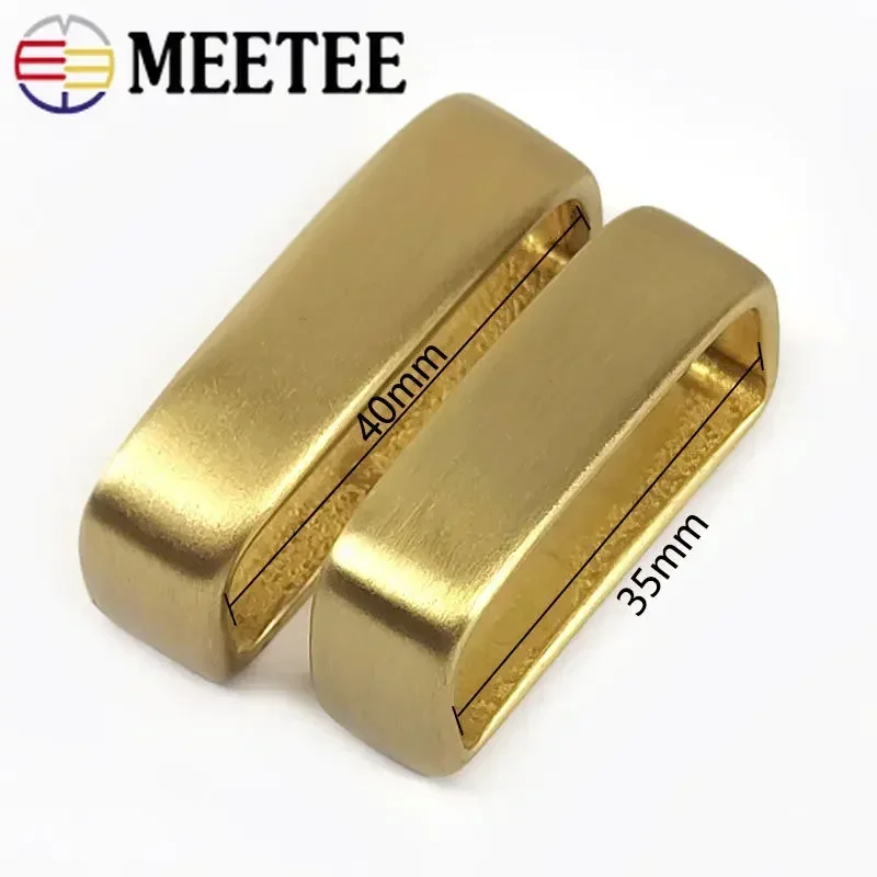 35-40mm 금속 순수 구리 벨트 루프 후크 솔리드 브래스 O D 링 벨트 버클 남성 의류 공예 DIY 하드웨어 액세서리