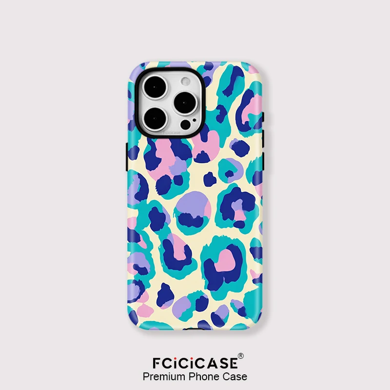 Leopard Print Magnetic Phone Case with Acrylic TPU Cover