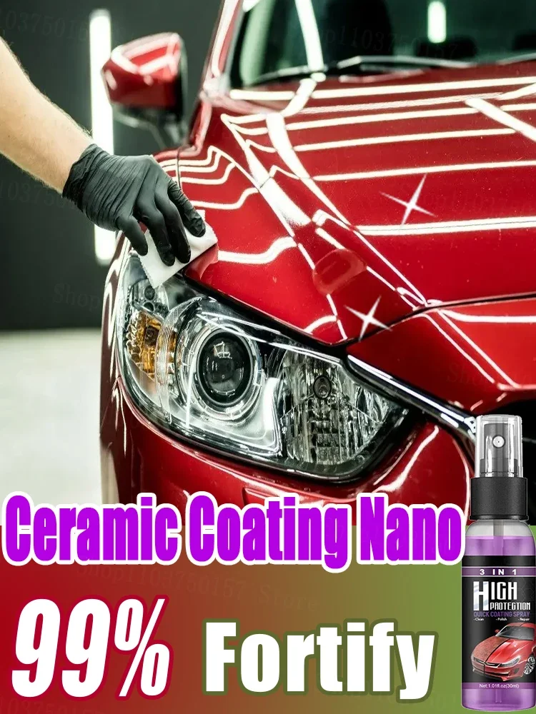 Car Wax Polish Spray Rapid Ceramic Coating Fortify Hydrophobic Intense Gloss Shine For Glass&Wheels&Paint Sealant Detail