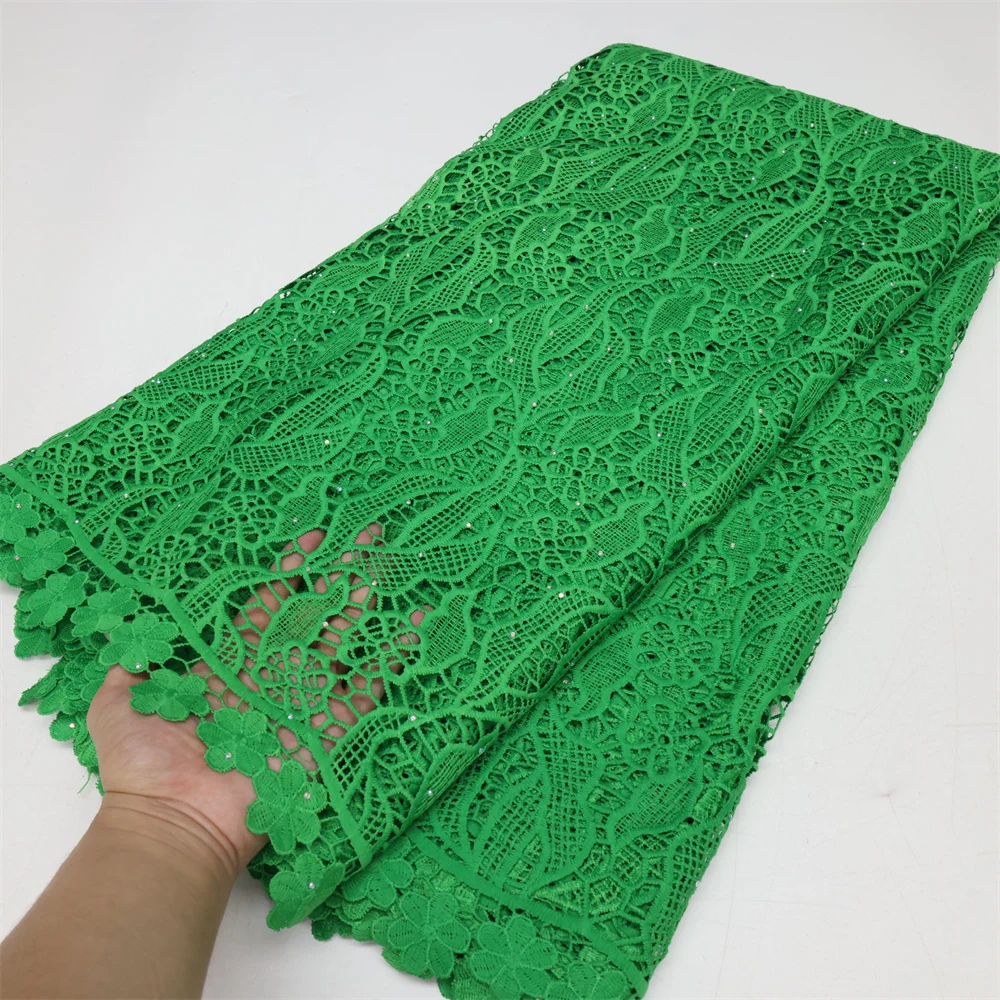 African Lace Fabric 2023 High Quality Lace Material Nigerian French Sequins Lace Fabric 5 Yards For Wedding Party Sewing LY1982