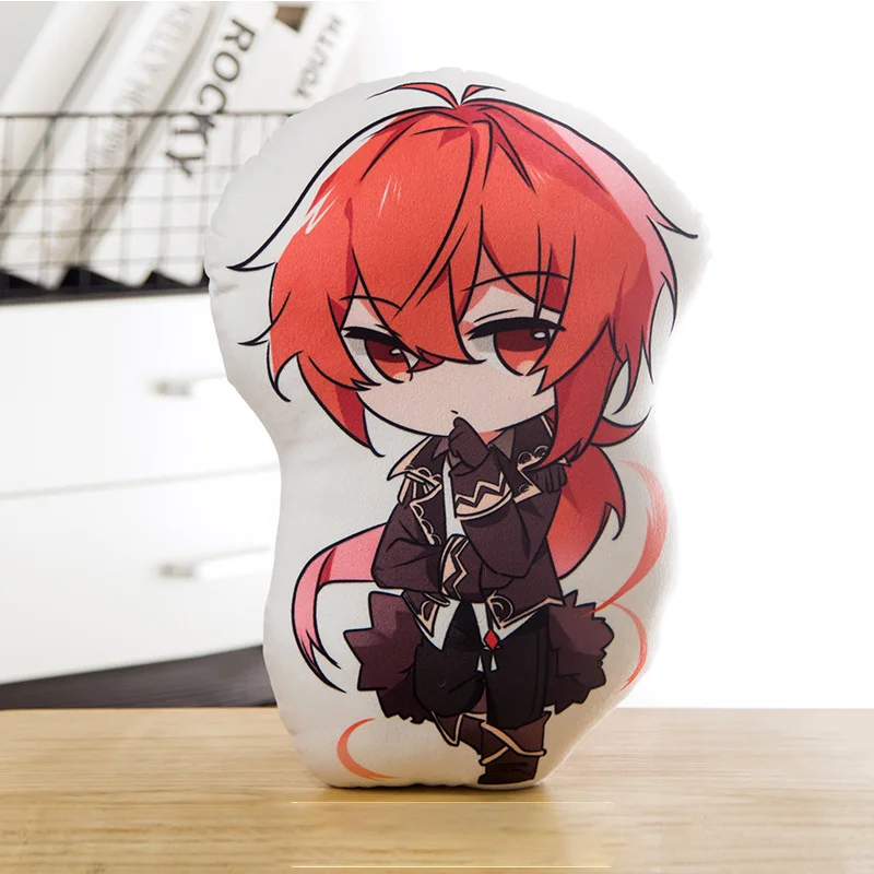 45cm Game Peripherals Genshin Impact Plush Toy Diluc Zhong Li Tartaglia Xingqiu Soft Stuffed Pillow Kids Plushies Gifts 2