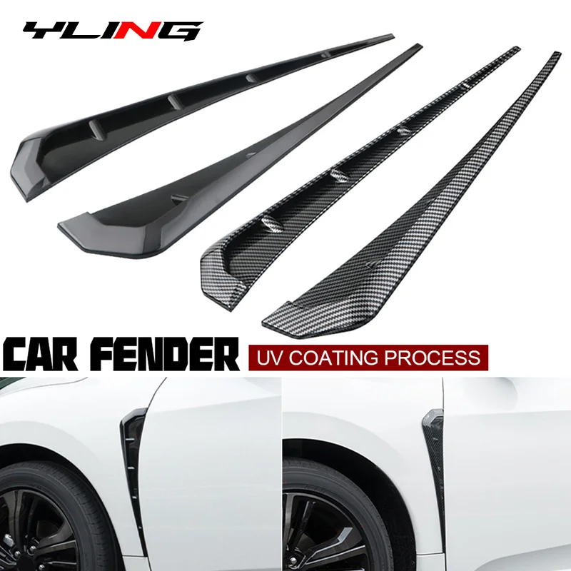 2pcs Universal Carbon Fiber Car Flank Fender Fake Side Air Outlet