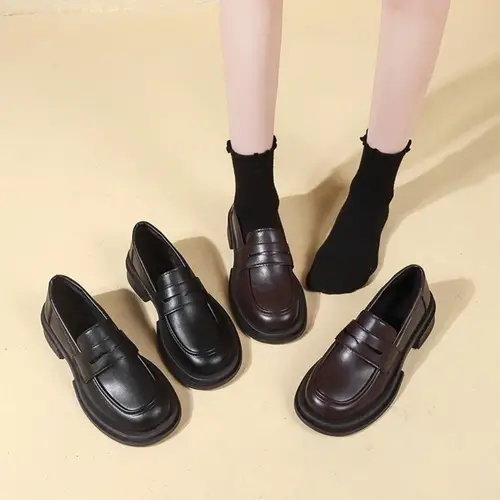 2026 New Japanese Style College Student Shoes Cosplay Lolita Shoes for Women/Girl Fashion Black/Coffee Uniform Platform Shoes - Image 2