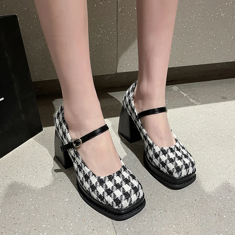 2024 Spring Female Fashion Gothic Platform Shoes Ladies Heels Mary Jane Shoes Platform Pumps Women Elegant Woman Heeled Shoes 4