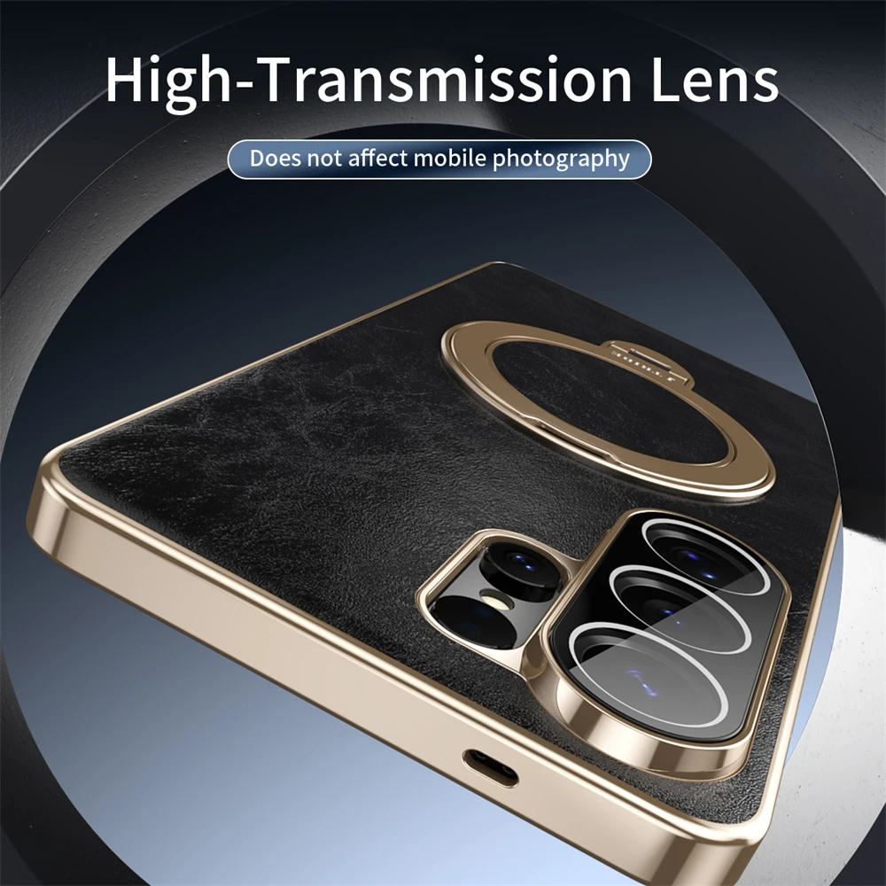 Premium 360° Rotating Leather Case with Metal Stand - Magnetic Shockproof Cover