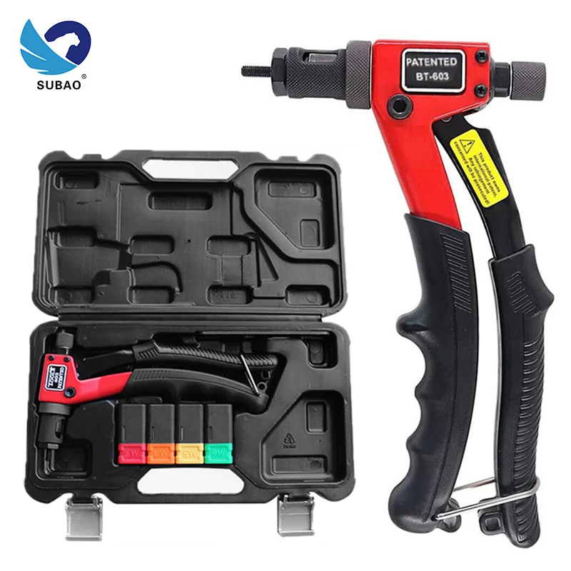 SUBAO Manual rivet gun kit BT-603 Hand Rivet Nut Mandrels Manual Riveters Nut Gun for Riveting M3 M4 M5 M6 M8 M10