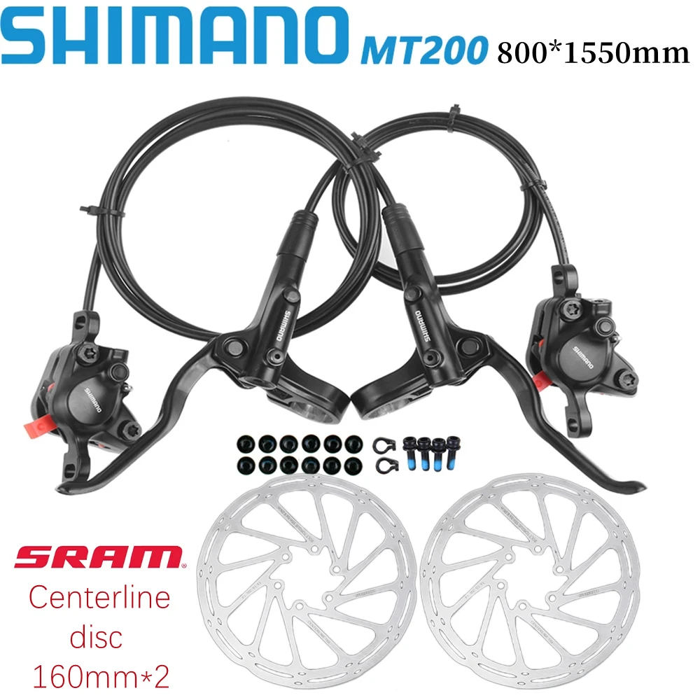 Shimano-MT200-MTB-Hydraulic-Disc-Brake-XT-With-Cooling-Full-Meatal-Pads ...