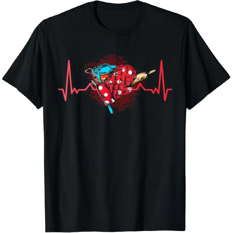 Pasto Culinario Cook Heartbeat Food Cooking Gourmet Chef T-Shirt Uomo Donna Coppia T-Shirt Estive Corte