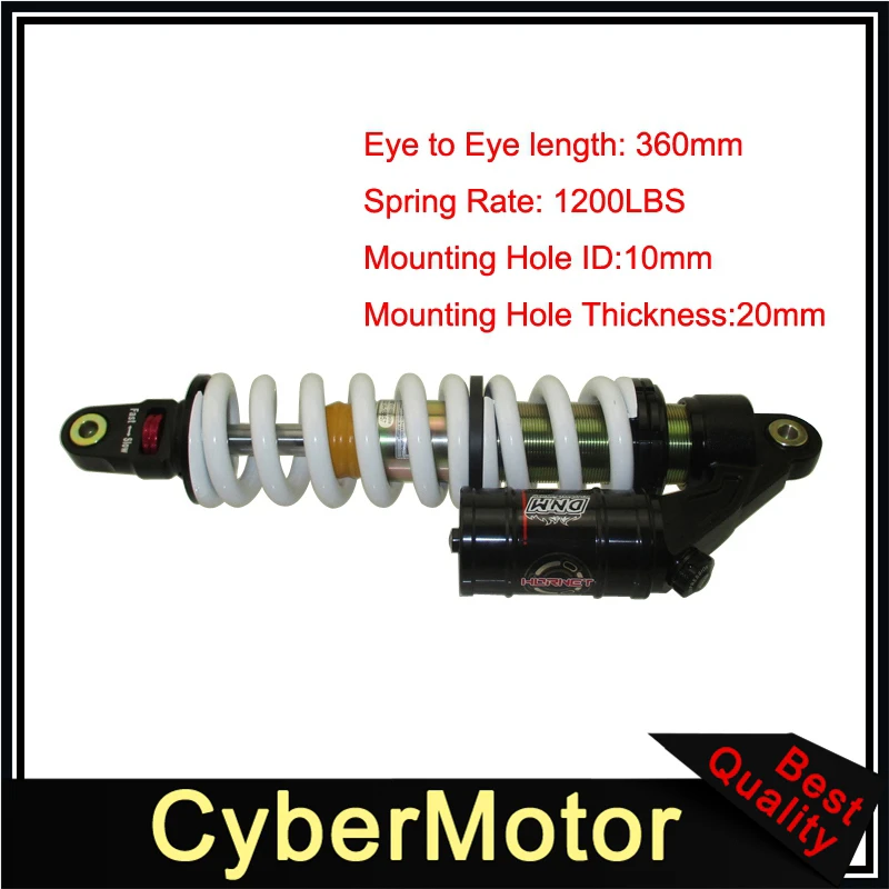 KAYO KRZ 170 더트 피트 자전거 ATV UTV용 DNM MTG-RC 후방 충격, 360mm 1200lbs