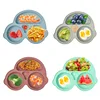 Baby Safe Silicone Dining Plate Suction Cartoon Children Dishes Feeding Toddler Training Tableware Retro Kids Smile Face Bowl 3