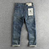 2025 Spring And Autumn New American Retro Men's Washed Straight Leg Jeans Fashion Comfortable 97% Cotton Cargo Casual Pants 2