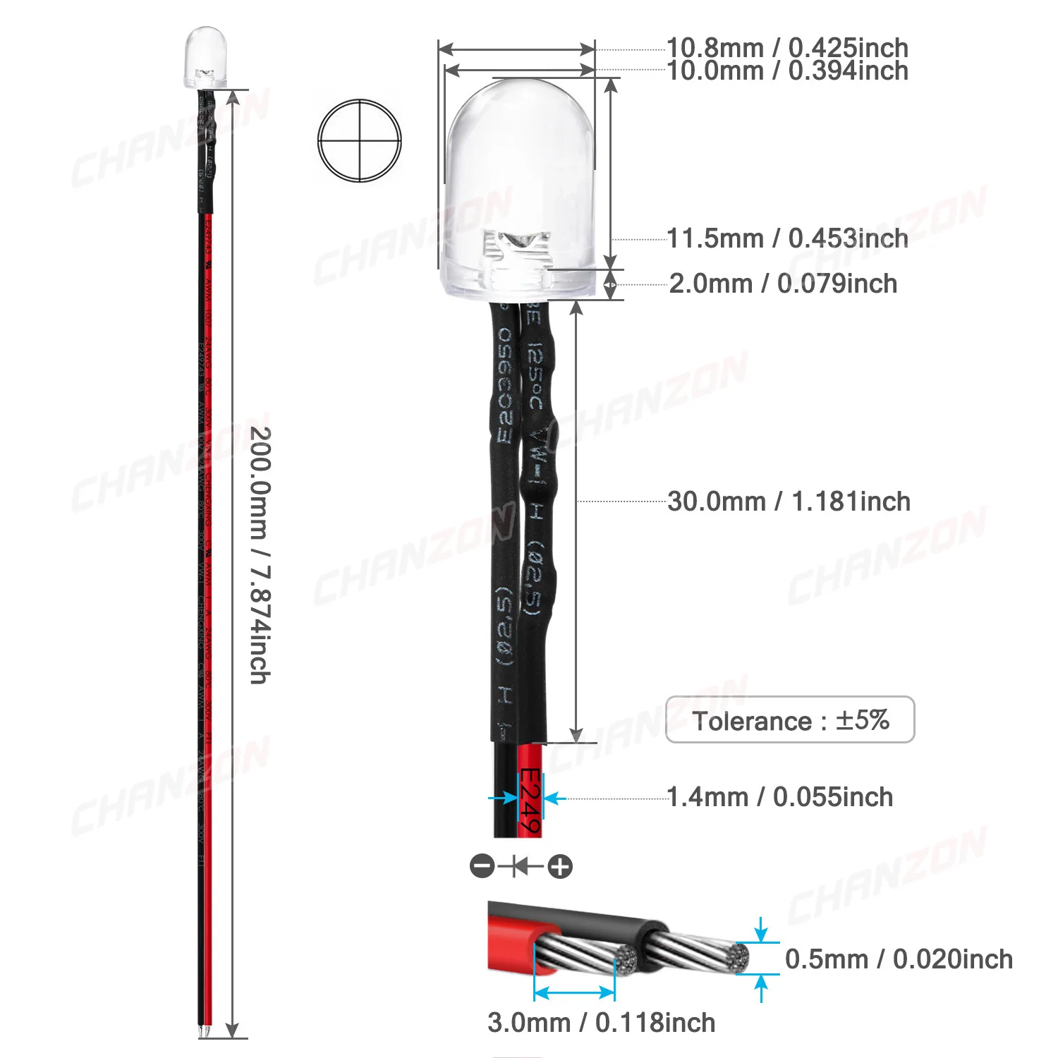 10pcs 10mm 12V 미리 배선 된 LED 다이오드 5V 6V 9V 빛 구슬 흰색 빨간색 녹색 파란색 노란색 밝은 방출 사전 유선 케이블 DIY 램프 전구