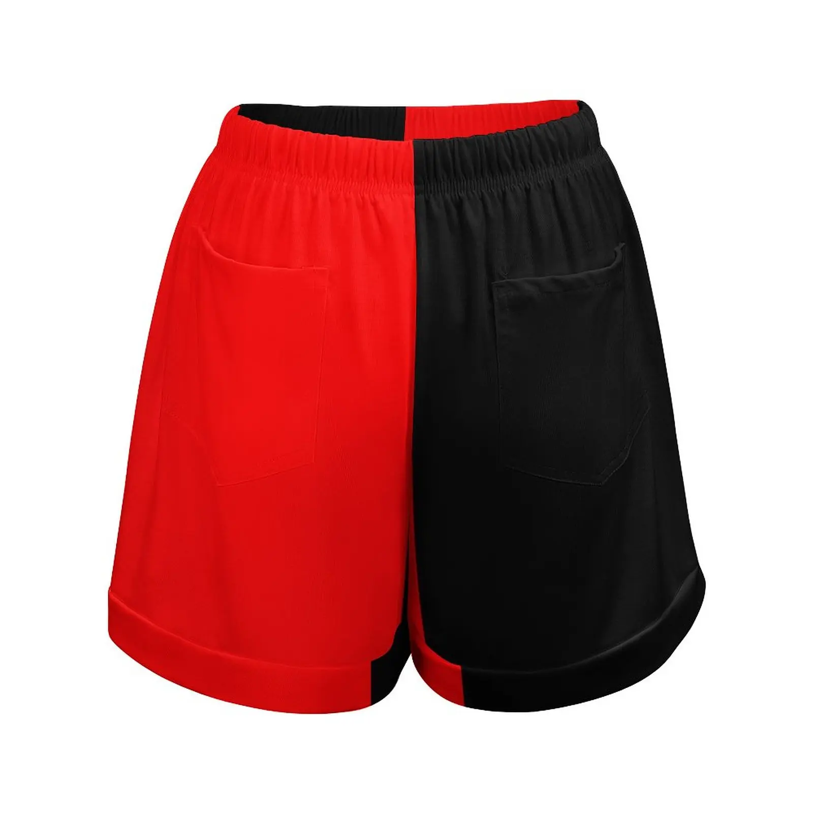 Pantaloncini da circo bicolore Pantaloncini Boho rossi e neri