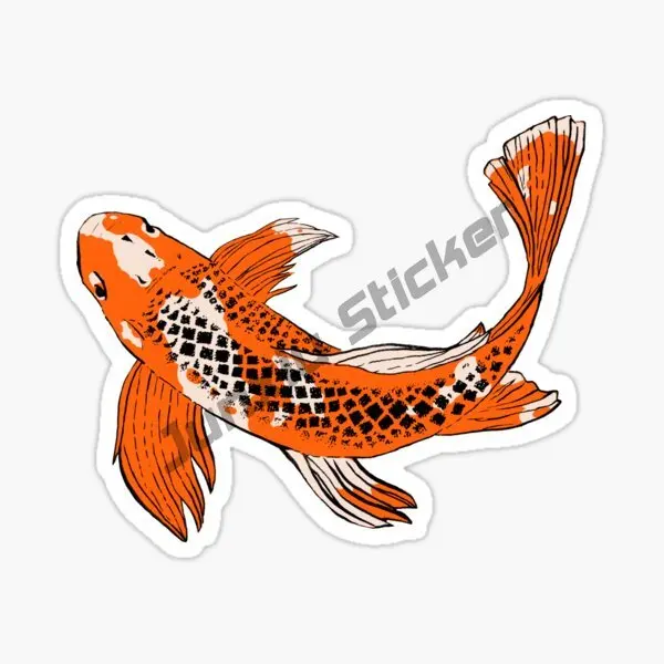 thumbnail image 1 of Pegatina de vinilo con diseño de pez koi nadando, Yin Yang, arte de pared, tatuaje de Carpe Diem, calavera, pegatinas de personalidad para coche, bricolaje, 3D, RV, 1 of 5