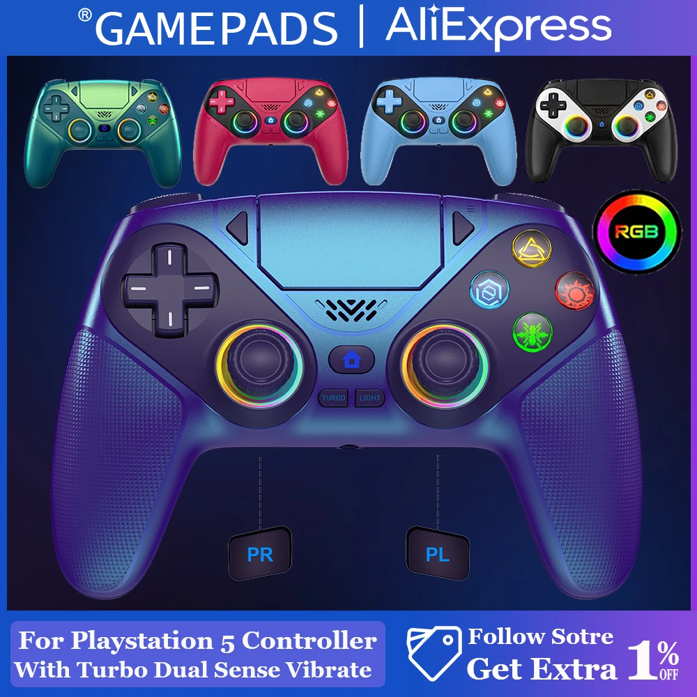 Bluetooth Gamepad For Playstation 5 Wireless Controller PS5 Console Gaming Controller  With Turbo Dual Sense Vibrate Programming
