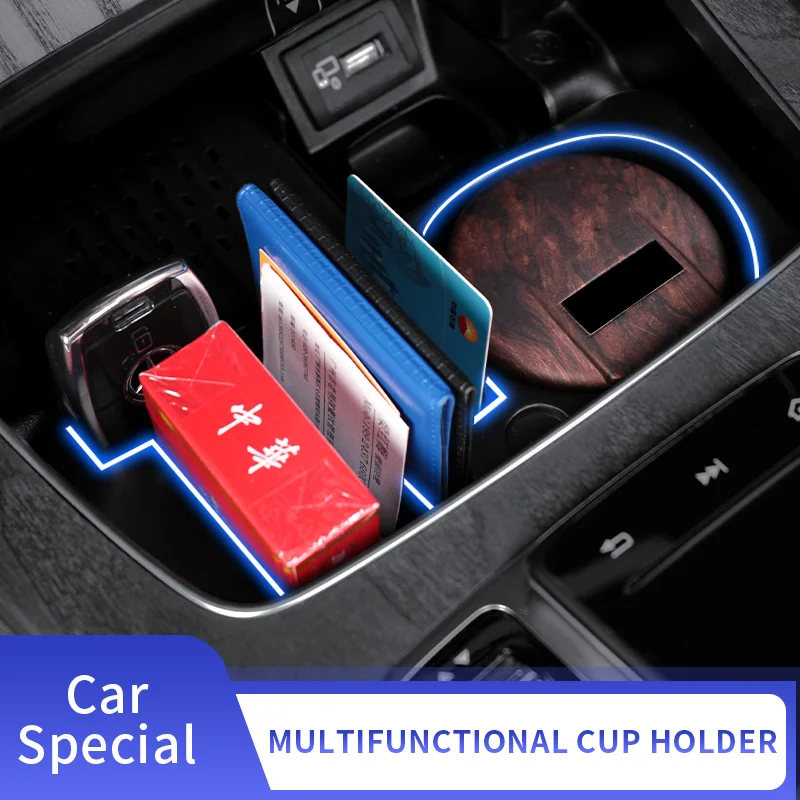 Car Center Console Storage Box Tray Drink Coffe Cup Holder For Mercedes