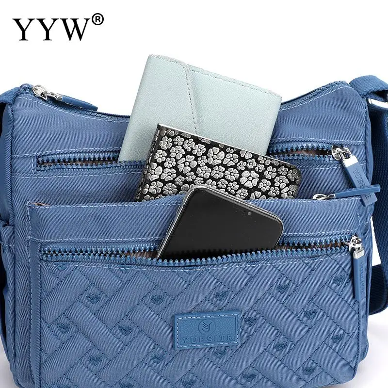 Large Capacity Oxford Cloth Women's Crossbody Bag Casual Multi Pocket Backpack Messenger Canvas Handbag Middle-aged Mother Bag