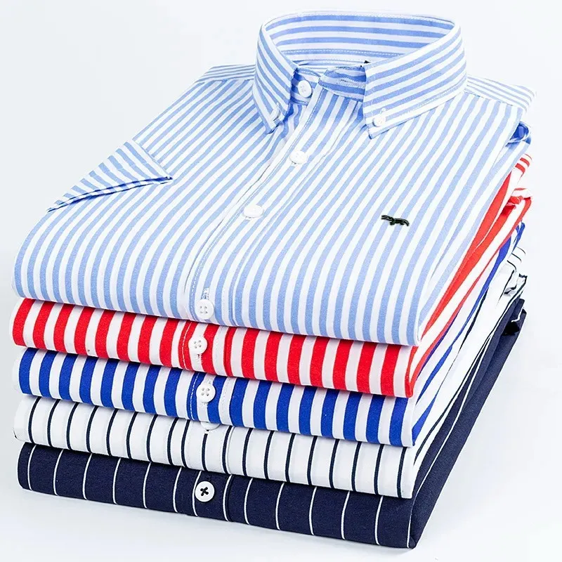 

Summer Short Sleeve Shirts Men's Shirts Casual Short Sleeve Button Up Shirts for Male Geometric Pattern Polyester