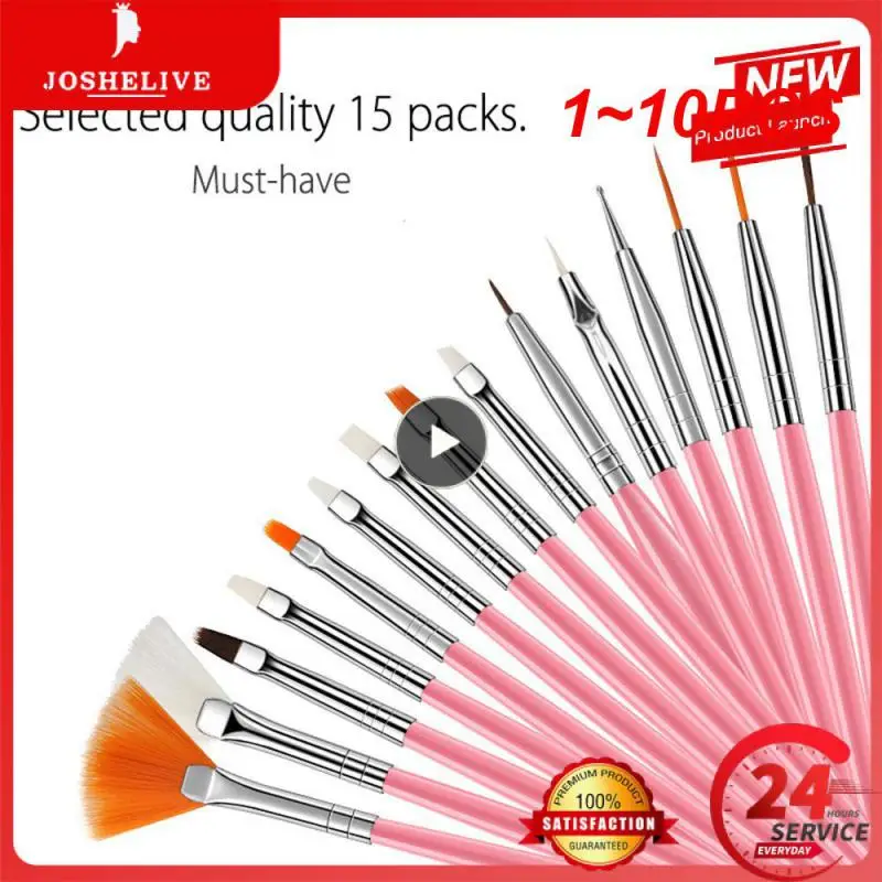 

1~10PCS Nail Art Brush Set Acrylic UV Gel Nail Polish Drawing Pen For Striping Liquid Powder Professional Manicure Design