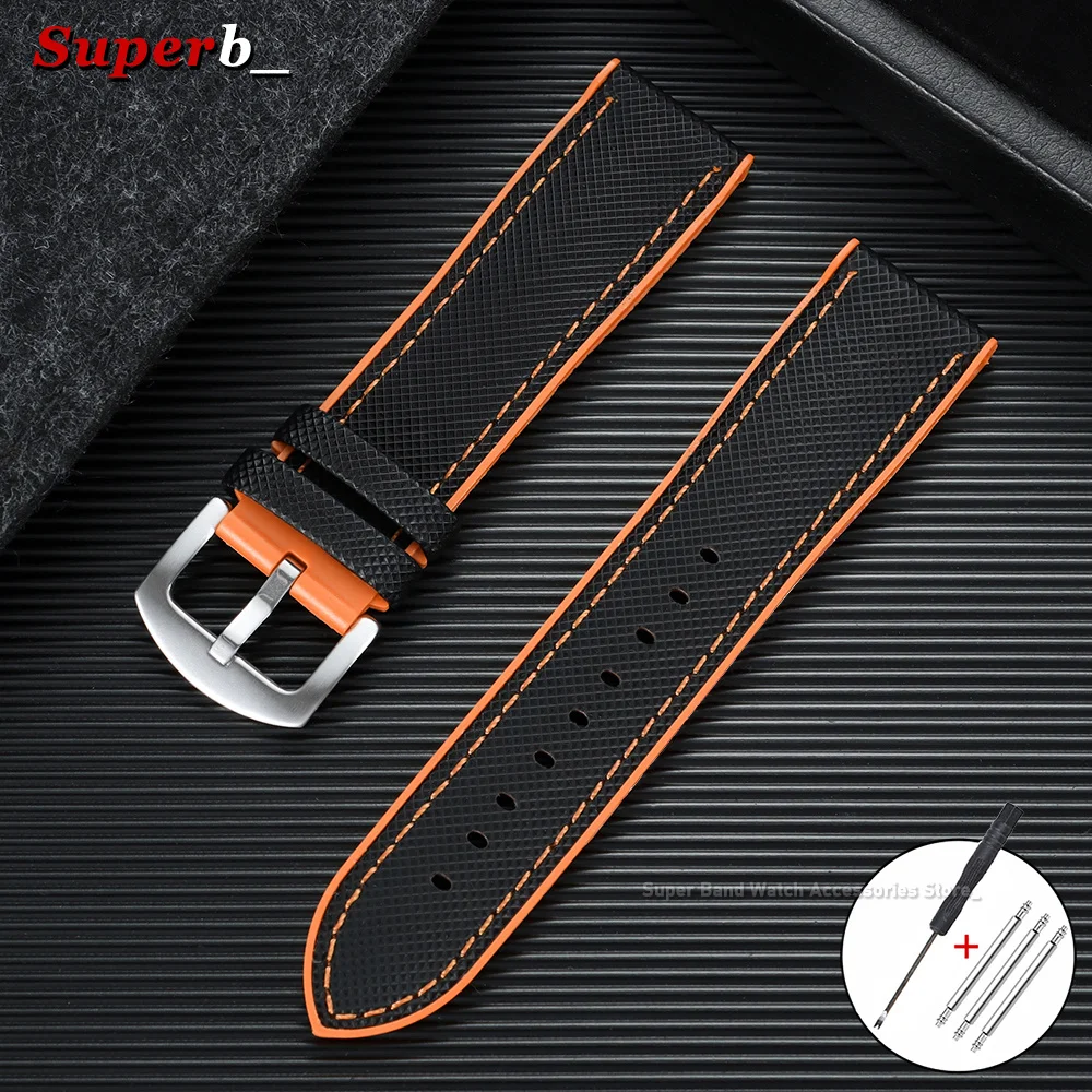 Men's Waterproof Nylon & Silicone Hybrid Watch Strap Bracelet
