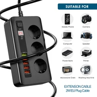 2500W Timer Socket Smart Power Strip Electrical Socket Extension With Switch Home Surge Protector EU Plug 3 AC Outlet 5 USB 2M - Image 2
