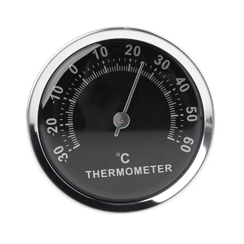 

Mini Thermometer Mechanical No Battery Analog 58mm Car Temperature Gauge with Double-sided Sticker Lightweight Durable