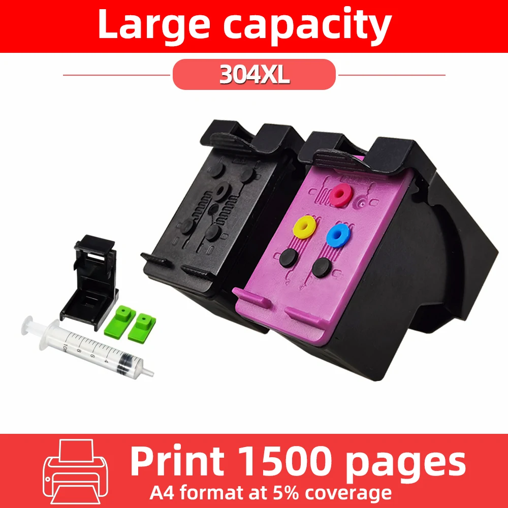 LxTek 304XL Rigenerate Cartucce d'inchiostro Sostituzione per HP 304 XL  Nero e Colore per Envy 5010 5020 5030 5032 Deskjet 2620 2622 2630 2632 2633  2634 3720 3730 3733 3735 3750 3760 3762 (2-Pack) 