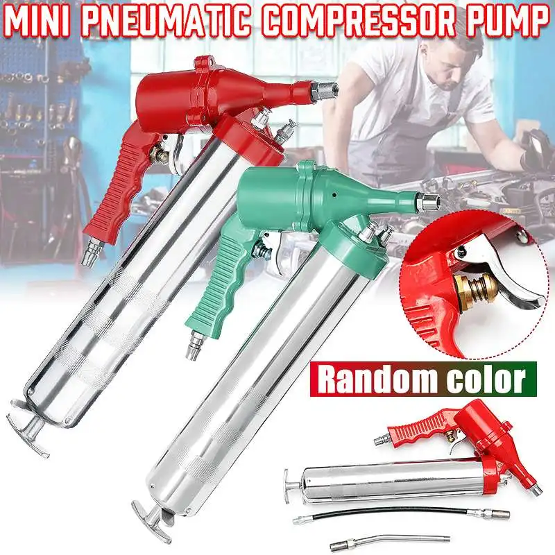 Car Pneumatic Grease Gun Lubricator One Hand Grip Air Mini Compressor Pump Grease Tith Pipe Tupe Hose For Gun Red For Suv Truck