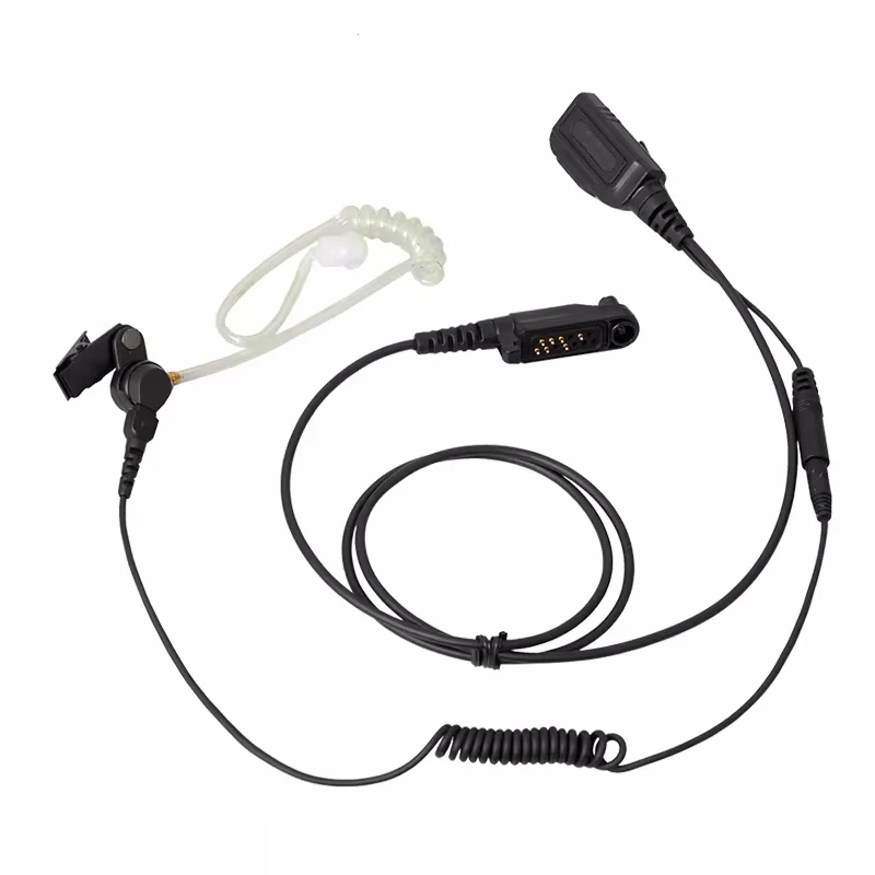 1-Wire Earhook Earpiece With Inline PTT For HYT Hytera Radios - PD-602 662 682 X1e X1p Z1p