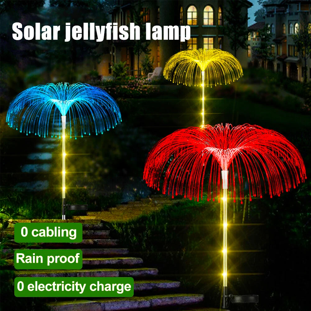 14pcs Solar Lights Outdoor Garden Jellyfish Waterproof Solar Pathway Lights for Lawn Yard Backyard Patio Solar Lamp 4pcs garden decoration metal ant home decor room outdoor garden yard art wall sculptures for outdoor backyard porch patio lawn