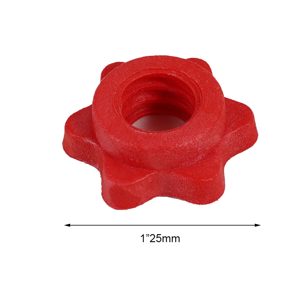 

2 * Dumbbell Nut Red/Silve Barbell Bar Clips Spin Lock Screw Dumbbell Spinlock Collars Fitness Equipment
