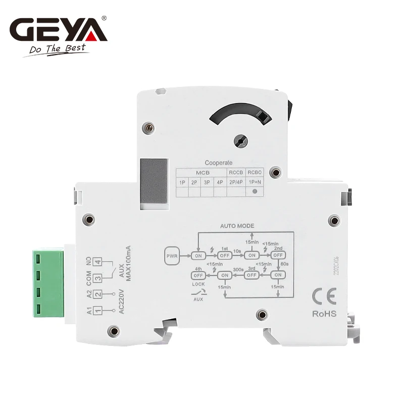 auto reclusavel automatico disjuntor inteligente rcbo 230vac 40a 30ma 03