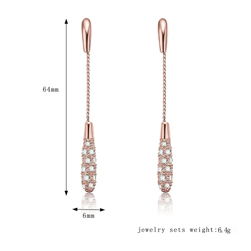 2021 new drop-shaped alloy long earrings, elegant women's fashion earrings, jewelry
