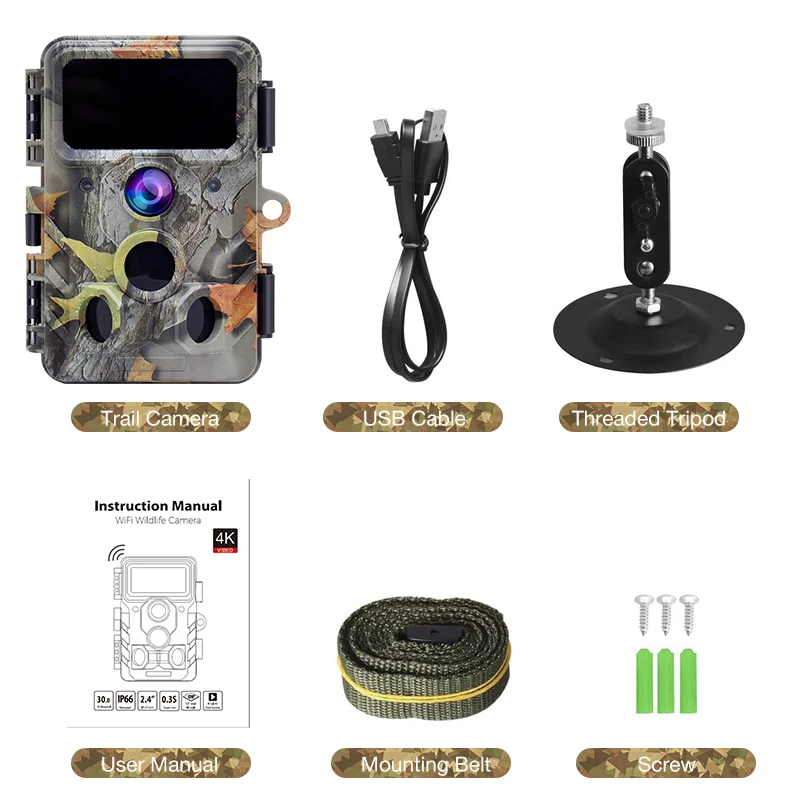 16mp 1080p Campark T45a Manual Wifi Wildlife Tracking Camera Hunting Camera  Trail Camera 4K Video